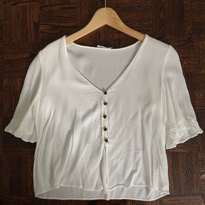 NWOT Zara white linen top